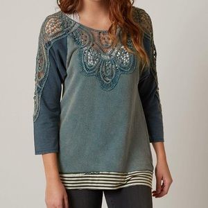 Gimmicks Washed Crochet Sweatshirt - NWT
